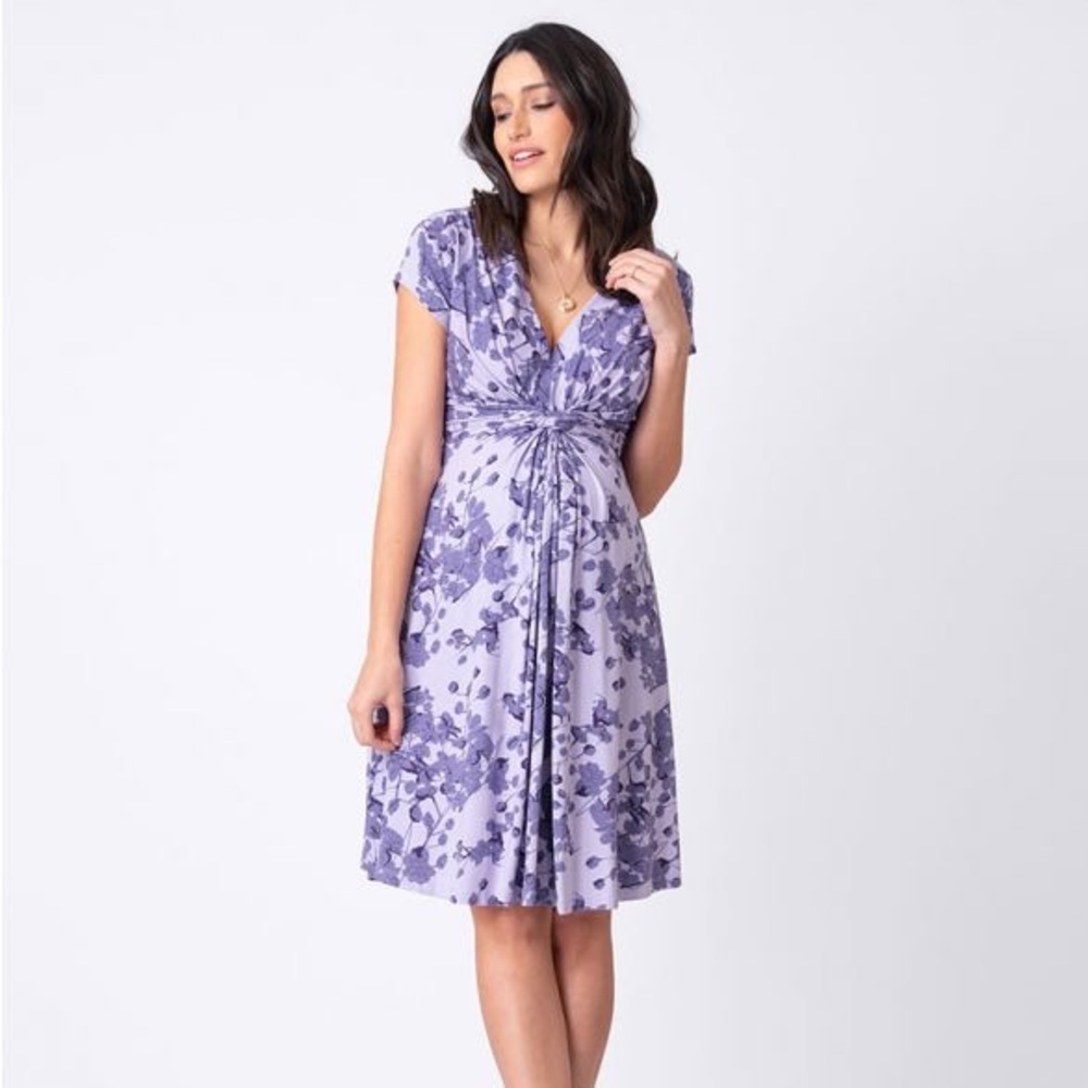 Seraphine lavender blossom knot maternity dress - size 6